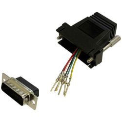 BKL 10121116 Adapter d-sub Plug 15-pin to rj12 socket freely assembled