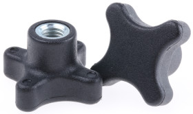 Pokrętło mocujące M8 długość gwintu: 12mm średnica pokrętła 40mm średnica gwintu: 8mm Z czterema ramionami Otwór