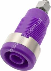 3265-VT Gniazdo bezp. 4mm, przyłącze M4, 36A, fiolet., ELECTRO-PJP, 3265VT