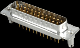 163A16179X D-SUB plug, 25-pin, PCB, clip, turned Contacts