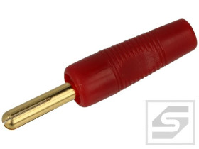 Wtyczka bananowa BS425GOLD-czerwona 4mm; RoHS