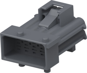 Plug, unequipped, 10 pole, straight, 2 rows, gray, 2-962352-1