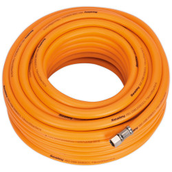 Sealey AHHC20 Air Hose 20m x &#xD8;8mm Hybrid High Visibility with 1/4&quot;BSP Unions