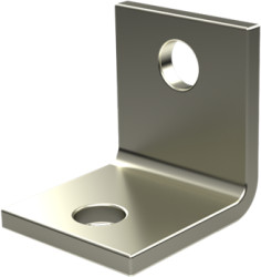 Mounting bracket, brass, nickel-plated, (L x W x H) 15 x 10 x 15 mm, 14.86.153