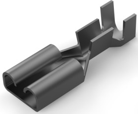 Uninsulated flat plug sleeve, 4.75 x 0.81 mm, 0.51 to 1.65 mm², AWG 20 to 15, brass, tin-plated, 5-160490-2