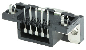 Złącze D-Sub 9-pinowe Żeński Kąt Proste Przewlekany raster 2.74mm Złoto na niklu