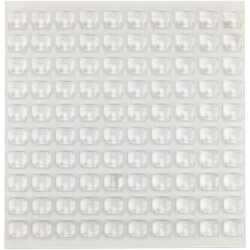 R-TECH 310008 PU Square Protective Feet 12.6 x 12.6 x 5.7 - Clear Sheet 100