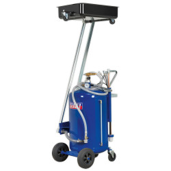Sealey AK462DX Mobile Oil Drainer with Probes 100ltr Cantilever Air Discharge