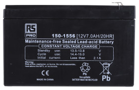 Uszczelniony akumulator kwasowo-ołowiow 7Ah RS PRO 151 x 65 x 93.5mm 12V