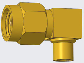 SMA plug 50 Ω, RG-402, solder connection, angled, 1051178-1
