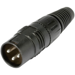 Hicon HI-X3MT XLR Connector Plug Straight 3-Pin Black 1 pc