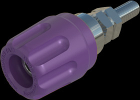 Pole terminal, 4 mm, purple, 30 VAC/60 VDC, 16 A, M4 threaded bolt, nickel-plated, 930099109