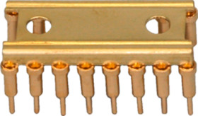 Carrier IC socket, 14 pole, pitch 2.54 mm (7.62 mm), copper alloy, gold plated for DIL-IC, 074-2-014-3-C1SFH-ZS0