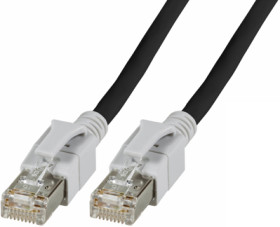 Patch cable with illuminated plugs, RJ45 plug, straight to RJ45 plug, straight, Cat 6A, S/FTP, LSZH, 2 m, black, DCK1001SW.2,0