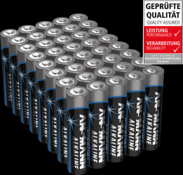 40-pack of Ansmann alkaline AAA batteries