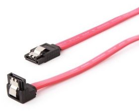 Kabel SATA kątowy metalowe zatrzaski 50cm