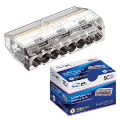 IDEALNA Szybkozłączka 8x 0,75-4mm2 uniwersalna bezhalogenowa (na drut / na linkę) 450V/24A SCP8 SIMET 50szt.