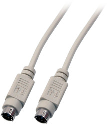 Connection cable, PS/2 plug, 6 pole to PS/2 plug, 6 pole, 5 m, beige, EK318.5