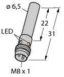 Czujnik indukcyjny Turck BI1,5-EH6,5K-AN6X-V1131, 10 - 30 V, 1 szt.