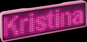 125917 LED nameplate, 11x44 pixels, USB - Frame: plain - LED: pink