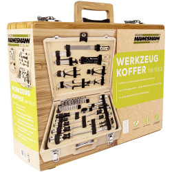 Br&#xFC;der Mannesmann M29002 Bit Set Bamboo Case Eco-Friendly 108 Parts