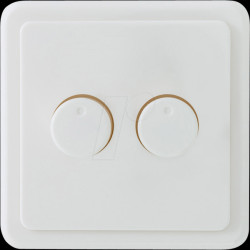 ED-10008 Duo dimming knob, PEHA, white, incl. central plate and frame