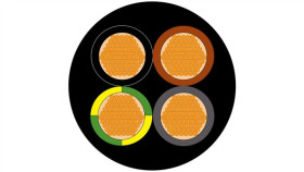 Sieciowy Kabel Zasilający 4 Core Polichlorek Winylu Pvc Sheath Czarny 10.63Mm...