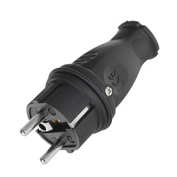 Wtyczka sieciowa 230V gumowa ZU czarna Geko CB-80401