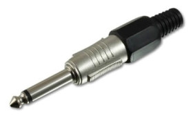 Wtyk JACK 6,3mm stereo, obudowa metalowa guma czarna