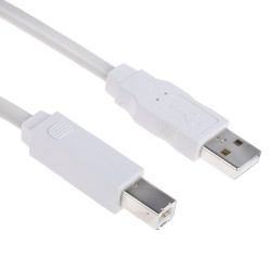Kabel USB Złącze A USB A Złącze B USB B dł. 5m Przewód USB USB 2.0 kolor: Biały