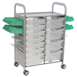 Callero Plus STEAM Activity Double Trolley &amp; Translucent Gratnells Trays