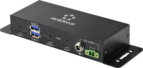 Renkforce RF-4679566 2+2 Porty USB-Hub metalowa obudowa, montaż ścienny czarny