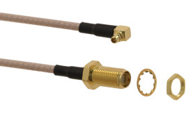 Kabel koncentryczny złącze A SMA złacze B MMCX długość 152.4mm typ kabla RG316 Z zakończeniem