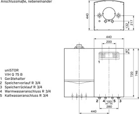 Vaillant VIH Q 75 B VIH Q 75 B Zasobnik stojący ciepłej wody B (A - G)