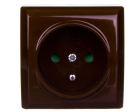BIS Gniazdo pojedyncze z/u z przesłonami brązowe GN-1BZP/24
