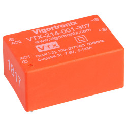 Vigortronix VTX-214-001-307 1W HIGH PERFORMANCE AC-DC CONVERTER 85-305V - 7.5V
