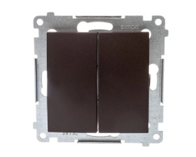 Simon 54 Łącznik bryzgoszczelny świecznikowy IP44, szybkozłącza, brąz mat DW5B.01/46