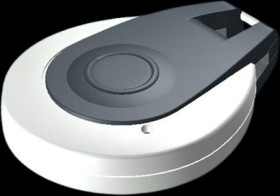 ABS remote control enclosure, (L x W x H) 56.8 x 44 x 14.5 mm, gray (RAL 7046), IP65, OV-IP/1.36