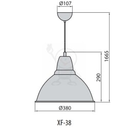 XF-38 srebrny E27 60W Brilum 6007