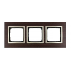 Ramka potrójna drewniana złoty orzech DRN3/86 Kontakt Simon54 Nature