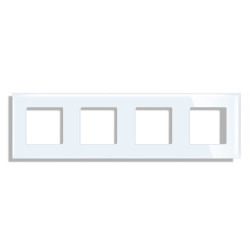 Ramka szklana - poczwórna - biała - do modułów Tawoia Glass