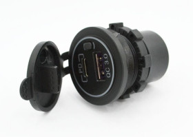 Ładowarka samochodowa USB-A QC3.0; USB-C z wyłącznikiem