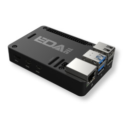 CNC case for Raspberry Pi 5 case aluminium heat sink - black EDATEC