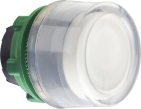 Pushbutton, with protective cap, unlit, groping, waistband round, white, front ring light gray, mounting Ø 22 mm, ZB5APA1C0