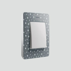 Simon Detail 82 Ramka pojedyncza Detail ORIGINAL-imagine SZARY ZIMNY gwiazdki / podstawa Biała 8200610-223