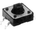 Short-stroke pushbutton, Form A (N/O), 50 mA/24 VDC, unlit , actuator (red, L 3.4 mm), 2.54 N, THT, 1571627-1