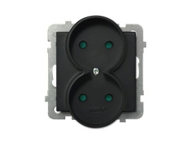 SONATA Gniazdo podwójne bez uziemienia IP20 czarny metalik GP-2RR/m/33 OSPEL