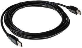 Kabel USB Złącze A USB A Złącze B USB A dł. 3m Przewód przedłużający USB USB 2.0 kolor: Czarny