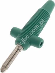 BUELA 300 GN Wtyk izolowany 4mm z otw.4mm, przyłącze lutowane, 30A, zielony, Hirschmann, 931667104, BUELA300GN