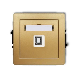 DECO Gniazdo pojedyncze USB-AB 2.0 złoty 29DGUSB-3